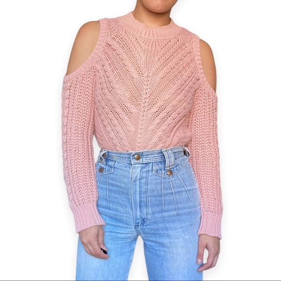 Aeropostale Pink Cold Shoulder Sweater Top - Picture 2 of 4